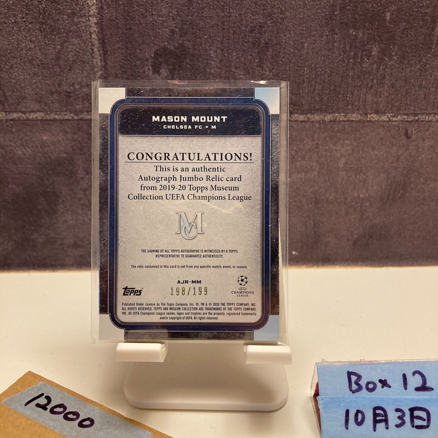 2019-20 Topps Museum Collectio Mason Mount 198 199 直筆サインカード Chelsea FC Momentous Material ジャージ カード