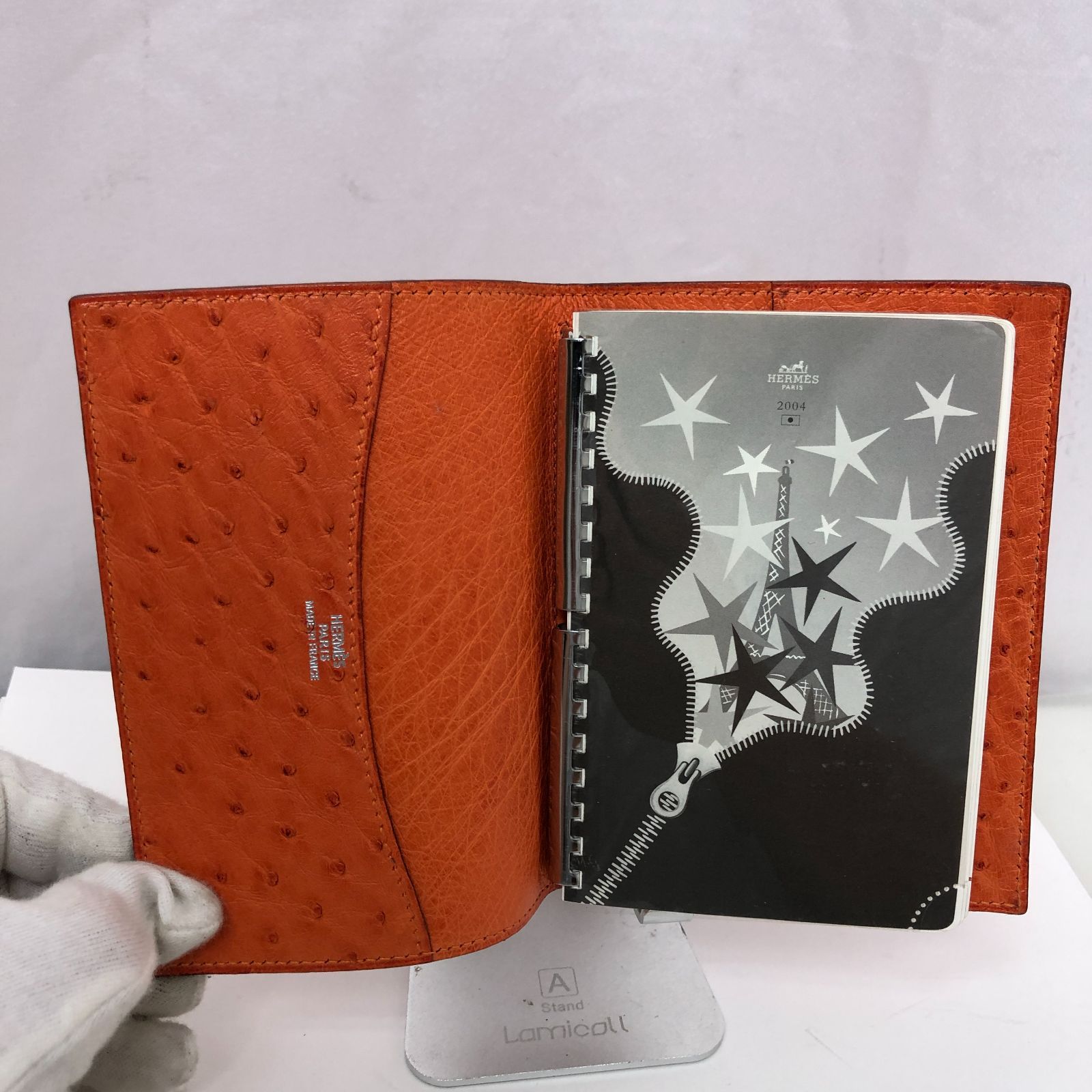 HERMES エルメス 手帳カバー オーストリッチ レザー SGSS1011098