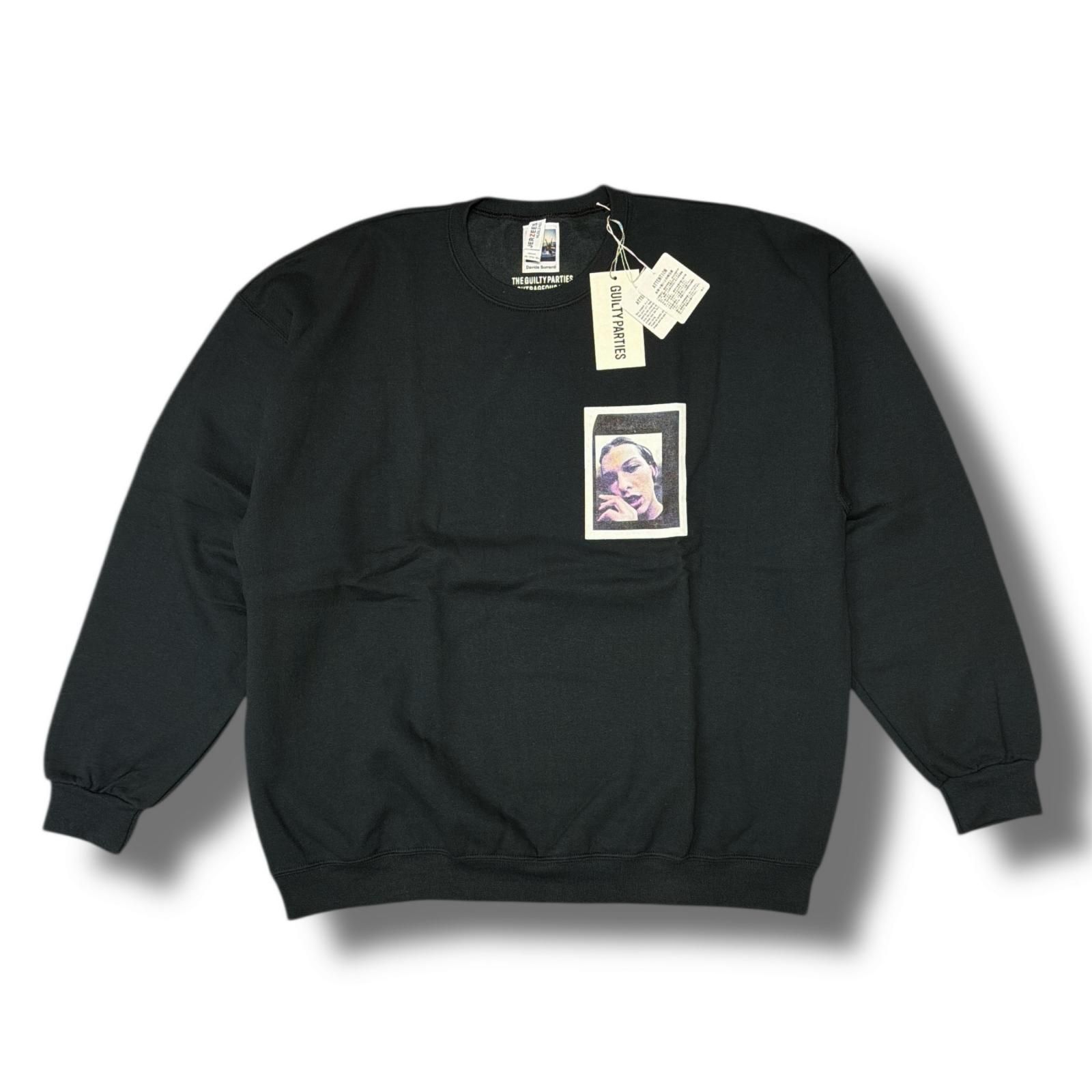 黒XL【WACKOMARIA】SORRENTI SWEAT／新品／送料込 未使用 WACKO MARIA DAVIDE SORRENTI CREW NECK SWEAT SHIRT ダヴィデ