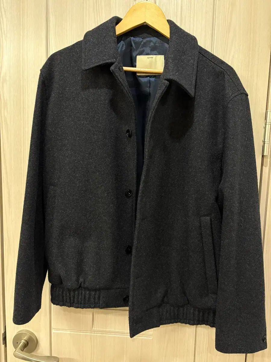 ポッタリー メルトンウール ブルゾン メランジ ネイビー 2 サイズ