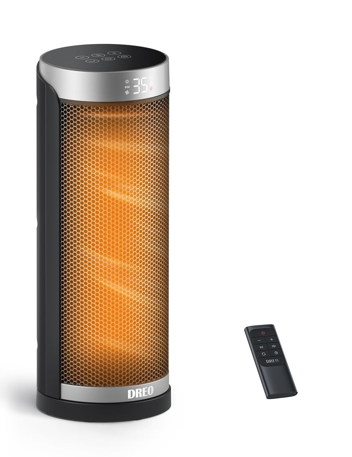 DREO セラミック ヒーター タワー型40 節電対策 大風量 電気ファンヒーター 1200 W～15畳 1000 W 800 省エネ 8つ安全機能 LED 70°首振り スマート自動温度調節5～35℃ 12 Hタイマー 足元 脱衣所 オフィス リビング デス