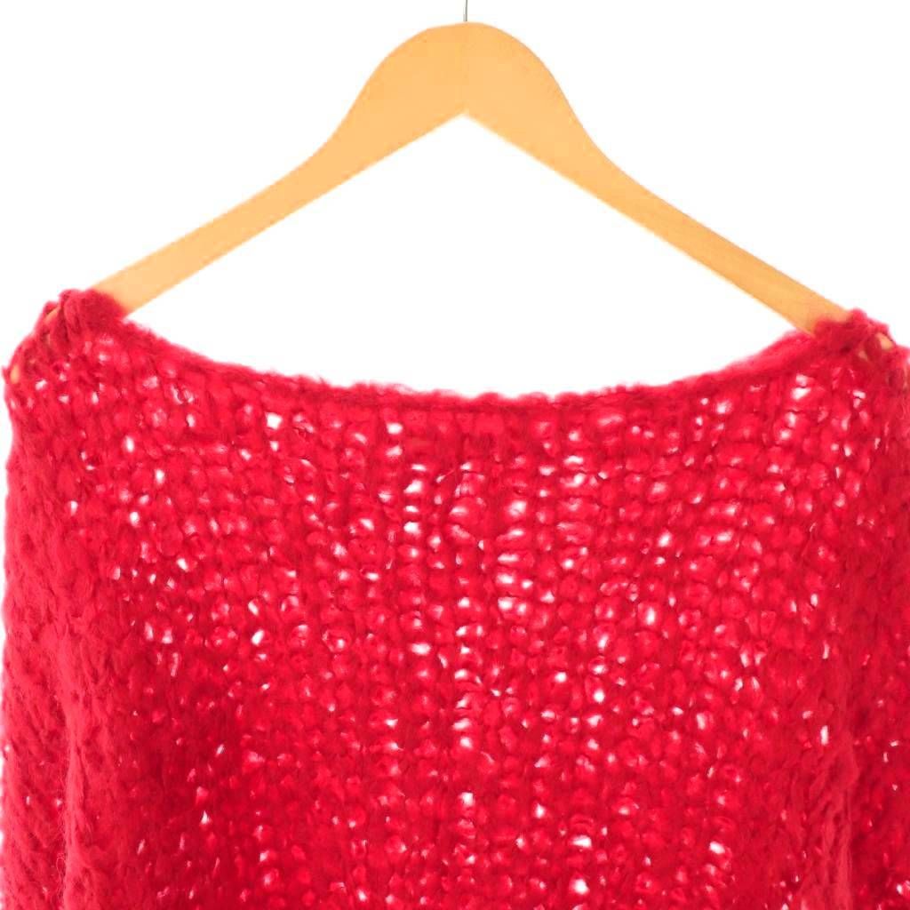 プラージュ Plage 23 AW HAND KNIT ジャンボタム ニット セーター レッド |DF OS ニット セーター トップス レディース