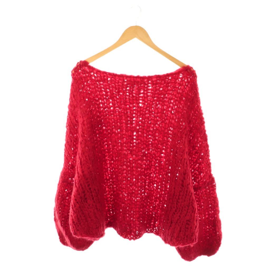 プラージュ Plage 23 AW HAND KNIT ジャンボタム ニット セーター レッド |DF OS