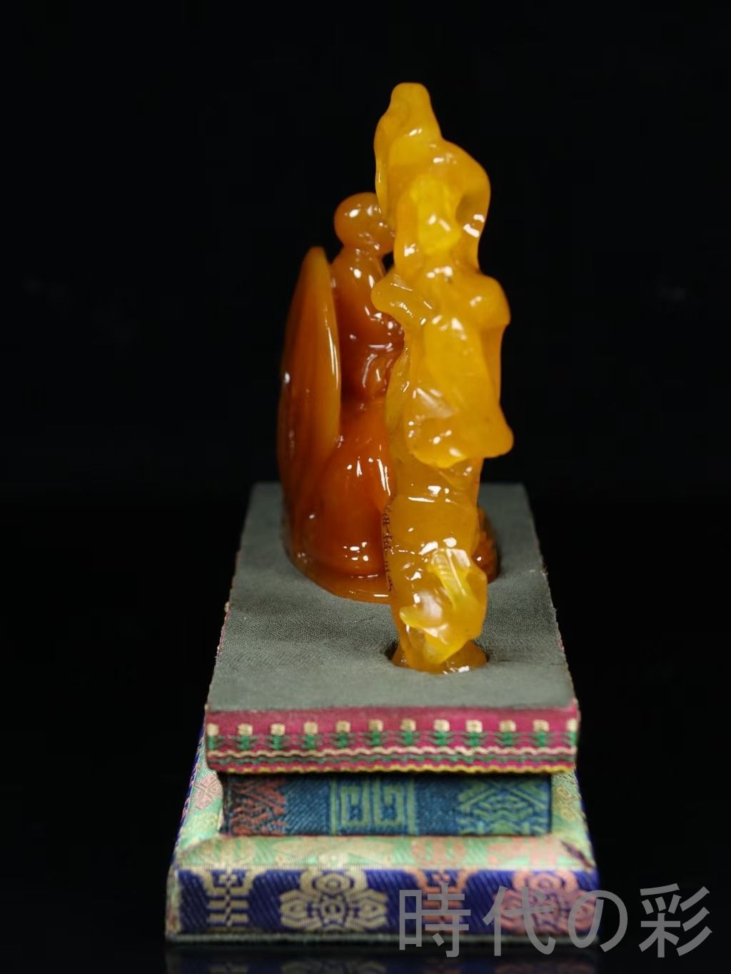 田黄石 人物彫刻】篆刻家 古泥作款 麦芽色 細緻透亮 コレクション 細密