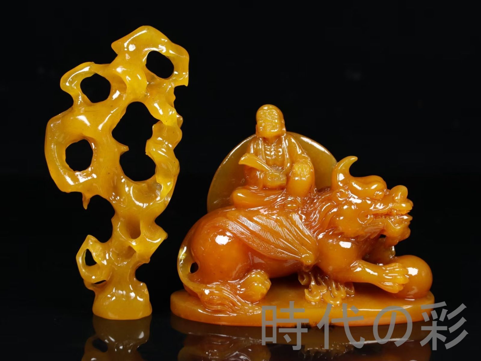 田黄石 人物彫刻】篆刻家 古泥作款 麦芽色 細緻透亮 コレクション 細密