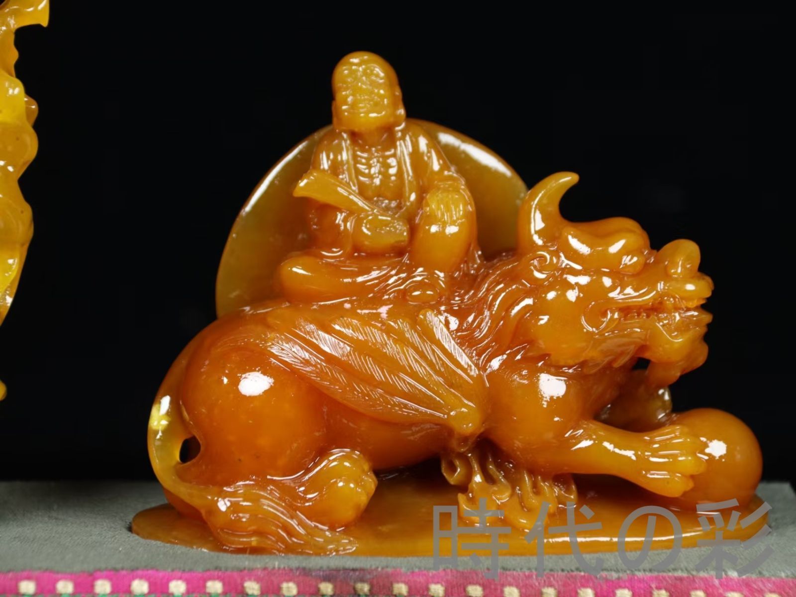 田黄石 人物彫刻】篆刻家 古泥作款 麦芽色 細緻透亮 コレクション 細密