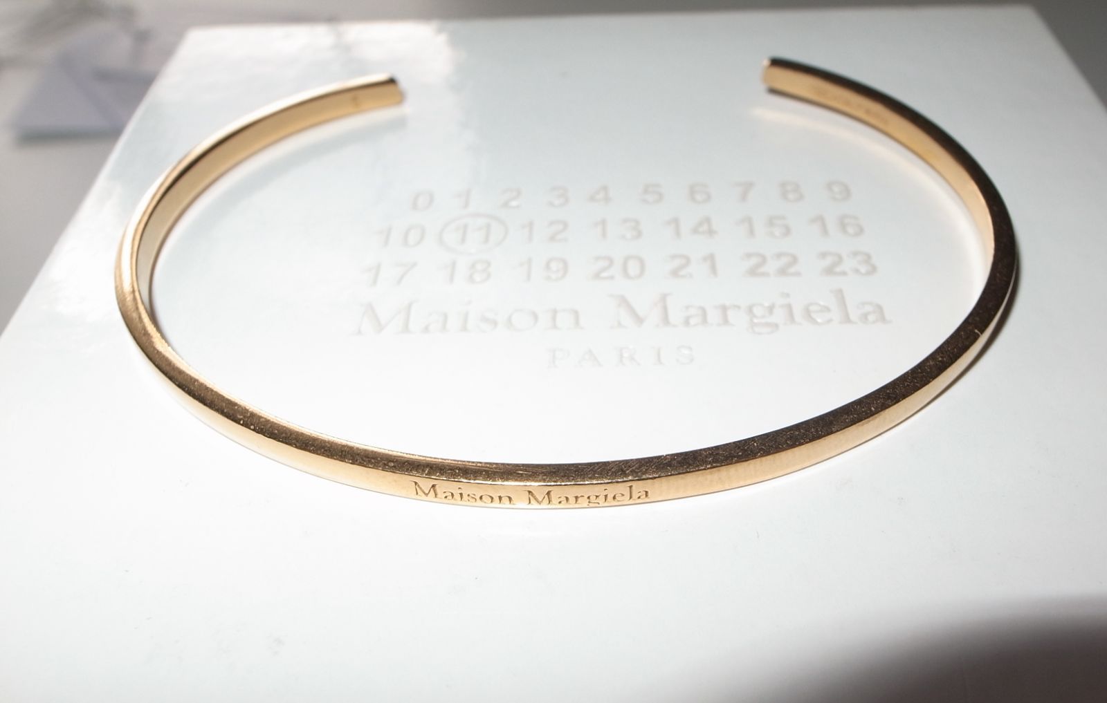 maison margiela マルジェラ logo gold ブレスレット バングル size5
