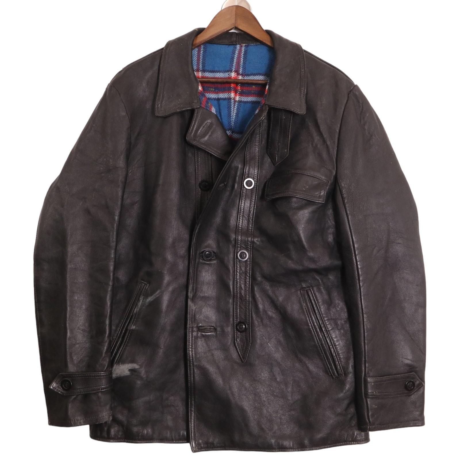 70年代 フランス製 GVF コルビジェジャケット レザー ヴィンテージ 