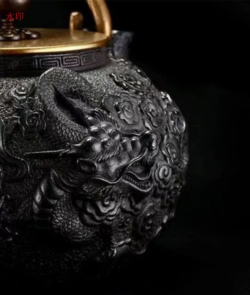  大容量 急須 提梁壺 茶道具対応 鉄やかん 鉄分補給 鉄びん お茶の道具 1200 ML デザートスプーン タッパー 急須 日本茶用品 茶器