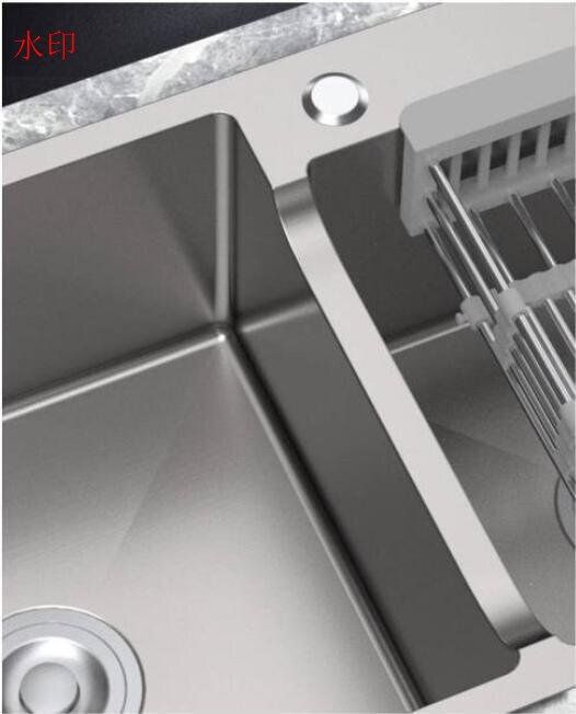 キッチン用品 ステンレス製流し台 台所 2槽シンク 食器洗いシンク 野菜シンク 肥厚大容量 便利 75 41 22 cm 水漏れ警報器 食器棚