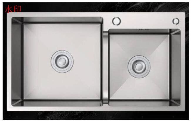 キッチン用品 ステンレス製流し台 台所 2槽シンク 食器洗いシンク 野菜シンク 肥厚大容量 便利 75*41*22 cm