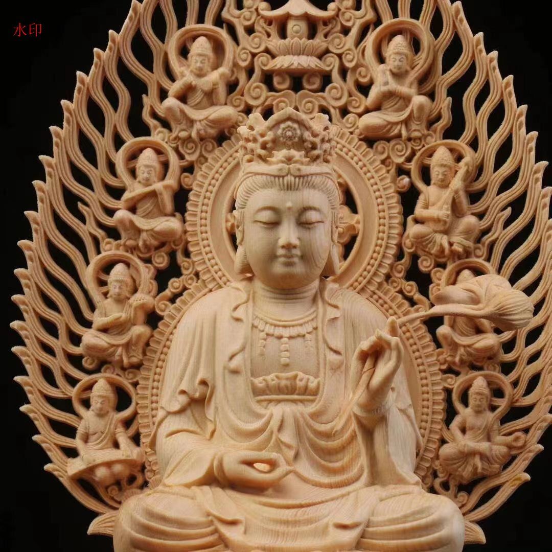 極上品 総檜材/仏教工芸品/ 木彫仏教 精密彫刻/仏師で仕上げ品/