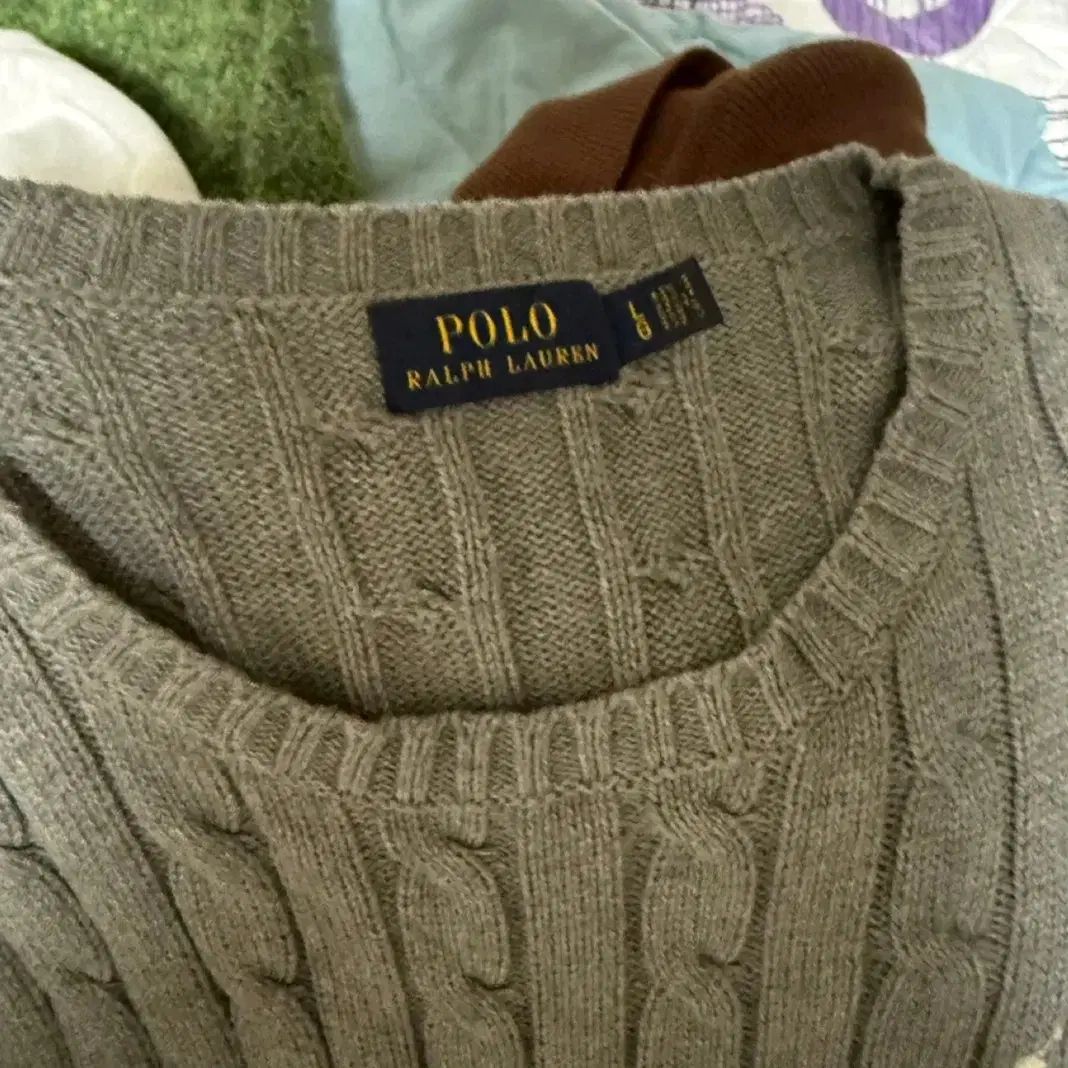 ポロラルフローレン ケーブルニット L グレー