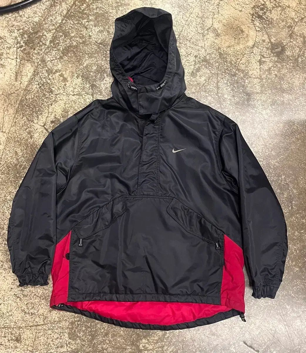 90 s NIKE ブラック レッド 起毛 Anorak アノラック ジャケット