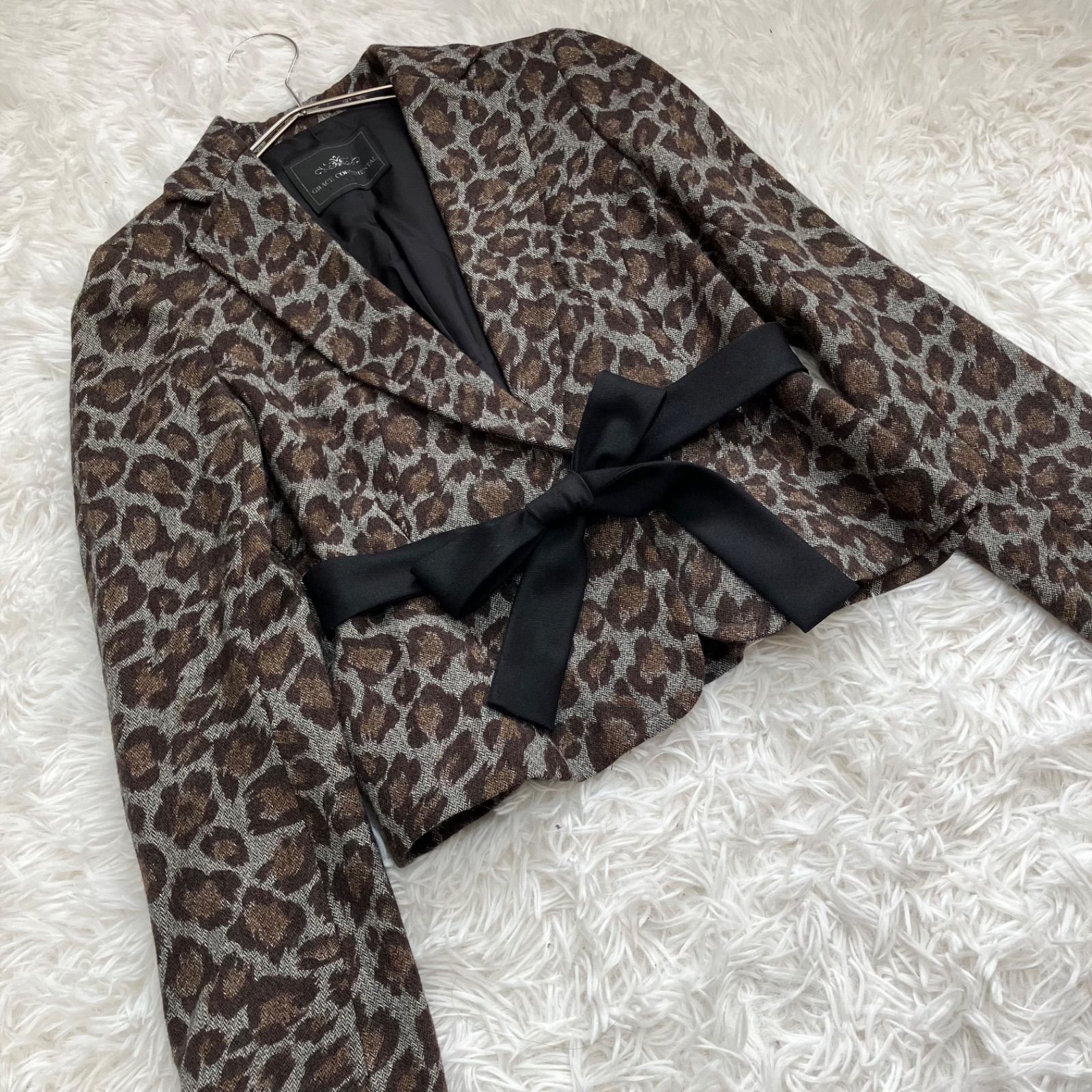 グレースコンチネンタル レオパード リボン ジャケット - メルカリ