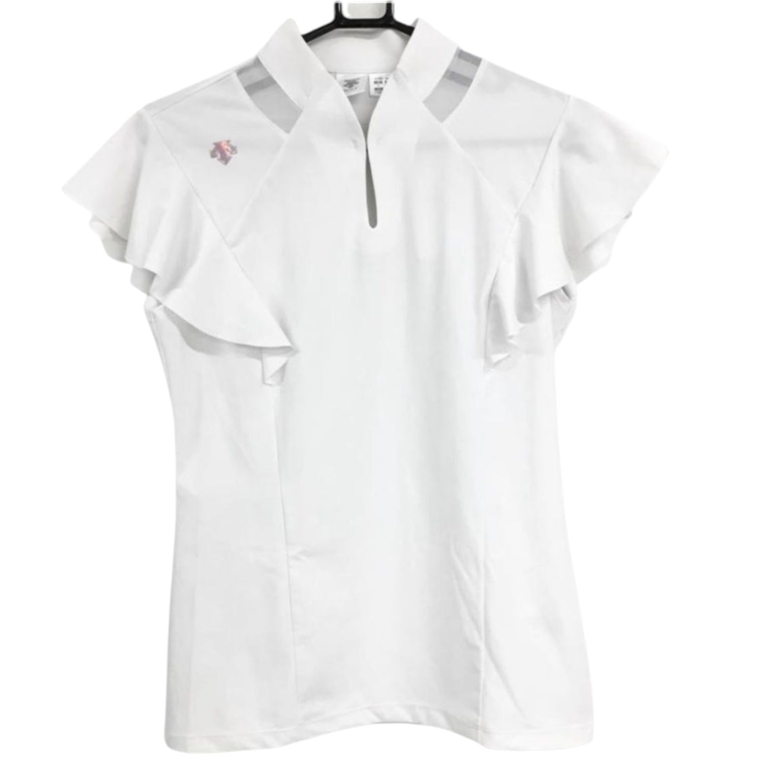 WJ149 デサントゴルフ ノースリーブポロシャツ 白 LUXE COLLECTION