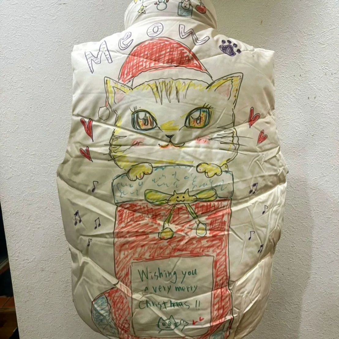 リカさまへ 手描きダウンジャケｯト