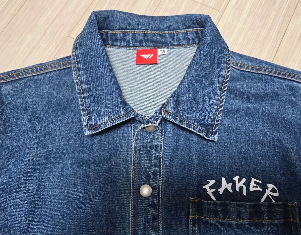 FAKER デニム シャツ ジャケット ブルー サイズ M