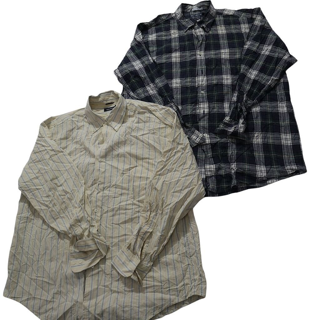 ★*要様 12 ノーティカのみ　アメリカ古着　長袖シャツ50着セットまとめ売りメ 古着卸 まとめ ノーティカ NAUTICA 長袖シャツ 10枚 (メンズ XL