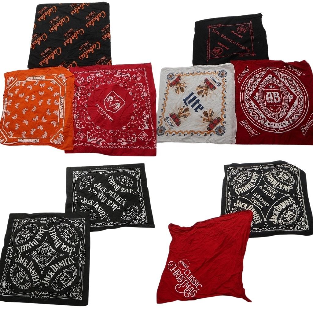 古着卸 企業 バンダナ 小物 セット ジャックダニエルズ コカ コーラ ダッジ ミラーライト 古着 NB 4140