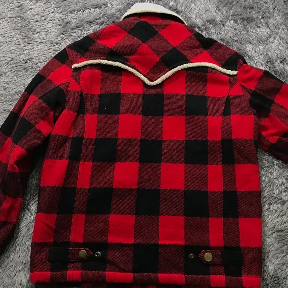 Levi’s / ウールジャケット/XL/ウール/RED/チェック/LM0RP368 XL A級 ユニセックス @ LEVI'S リーバイス ウール チェック シェルパ