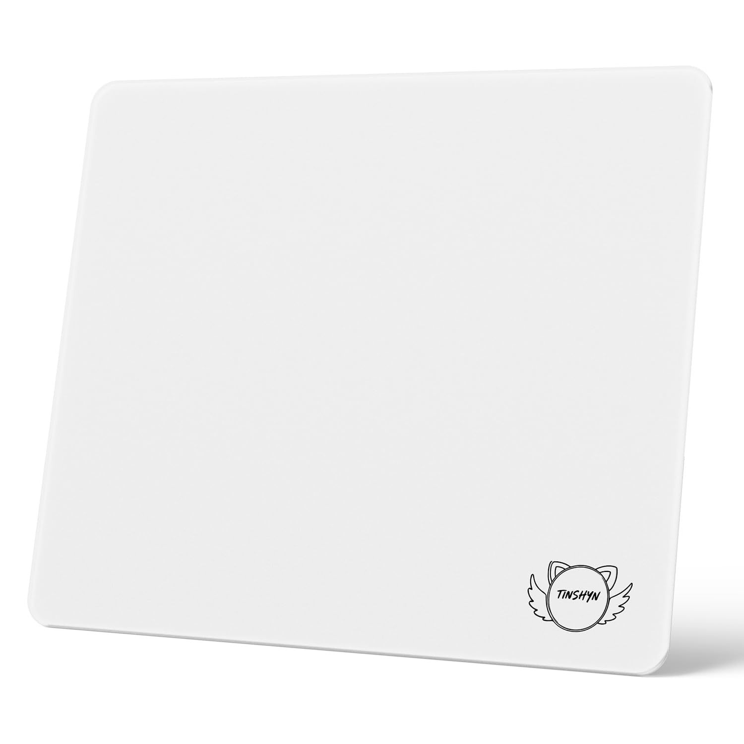 肌のような触感 新発想のガラスマウスパッド Tinshyn ゲーミングマウスパッド マウスパッド ガラス 丸み加工の滑り止め底|0.8μ高精度サンドブラスト表面|手入れ簡単|ほこり取り布付き|貼り替え マウスソール付き