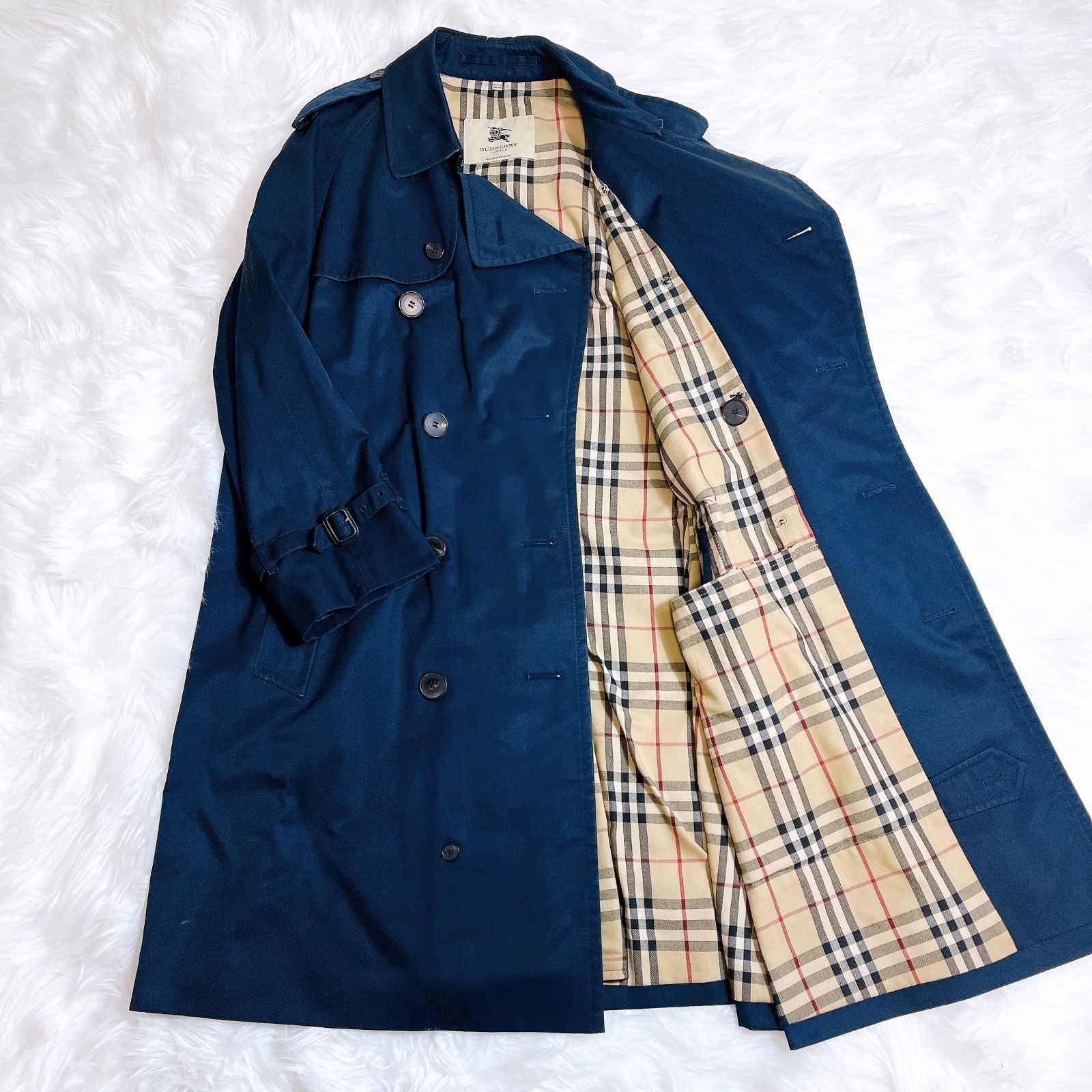 BURBERRY ロンドン ノバチェック トレンチコート NV クリーニング済み