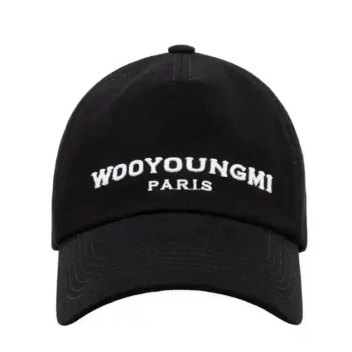 WOOYOUNGMI ウーヨンミ 白 刺繍 ロゴ ベースボールキャップ ブラック