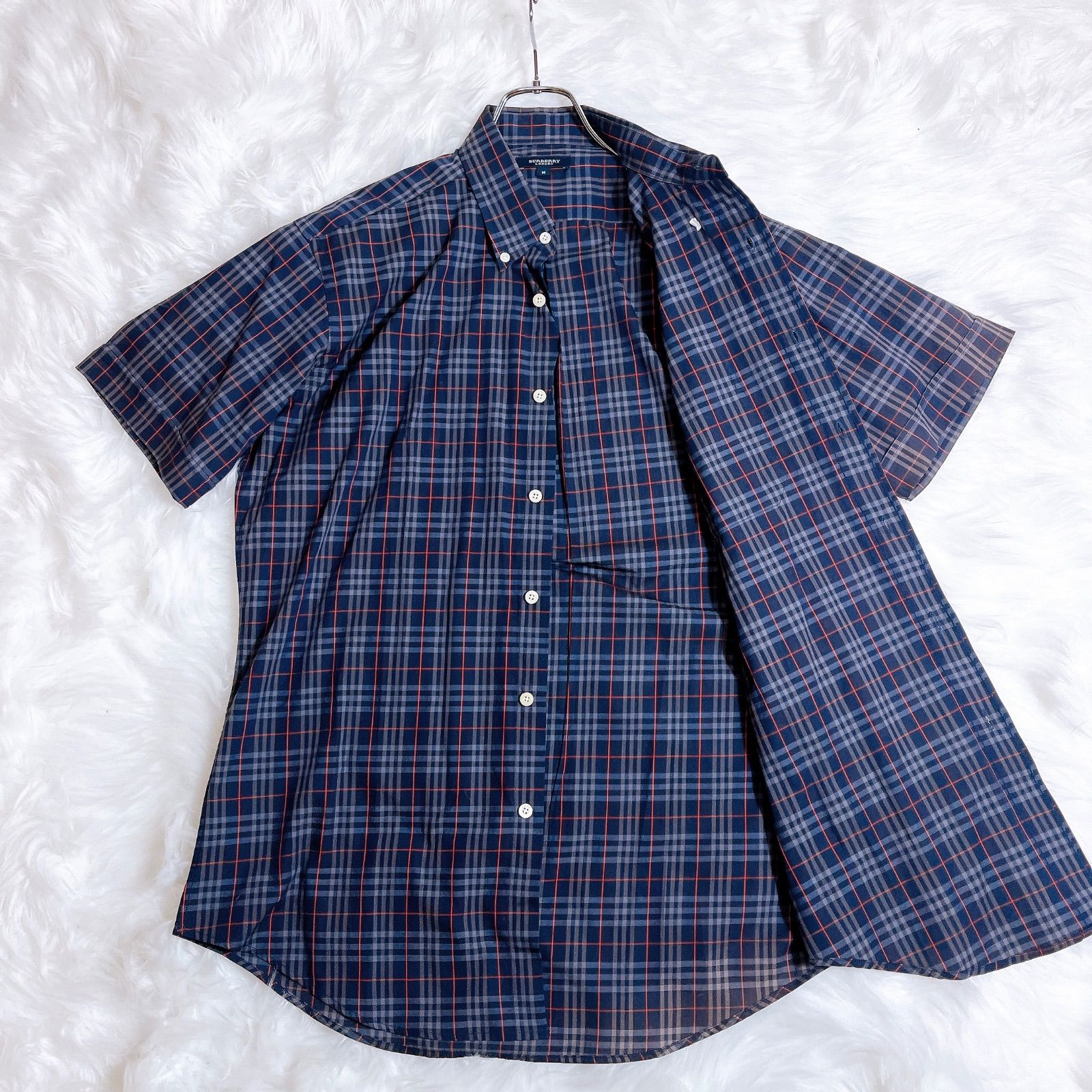 バーバリー ロンドン ネイビー ノバチェック シャツ 総柄 - メルカリ
