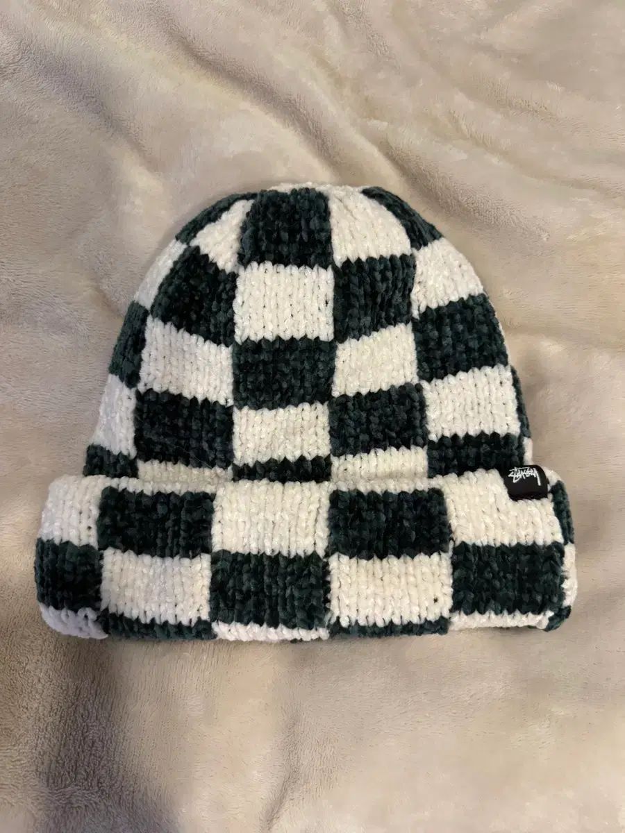 STUSSY クロシェ CHECK ビーニー グリーン