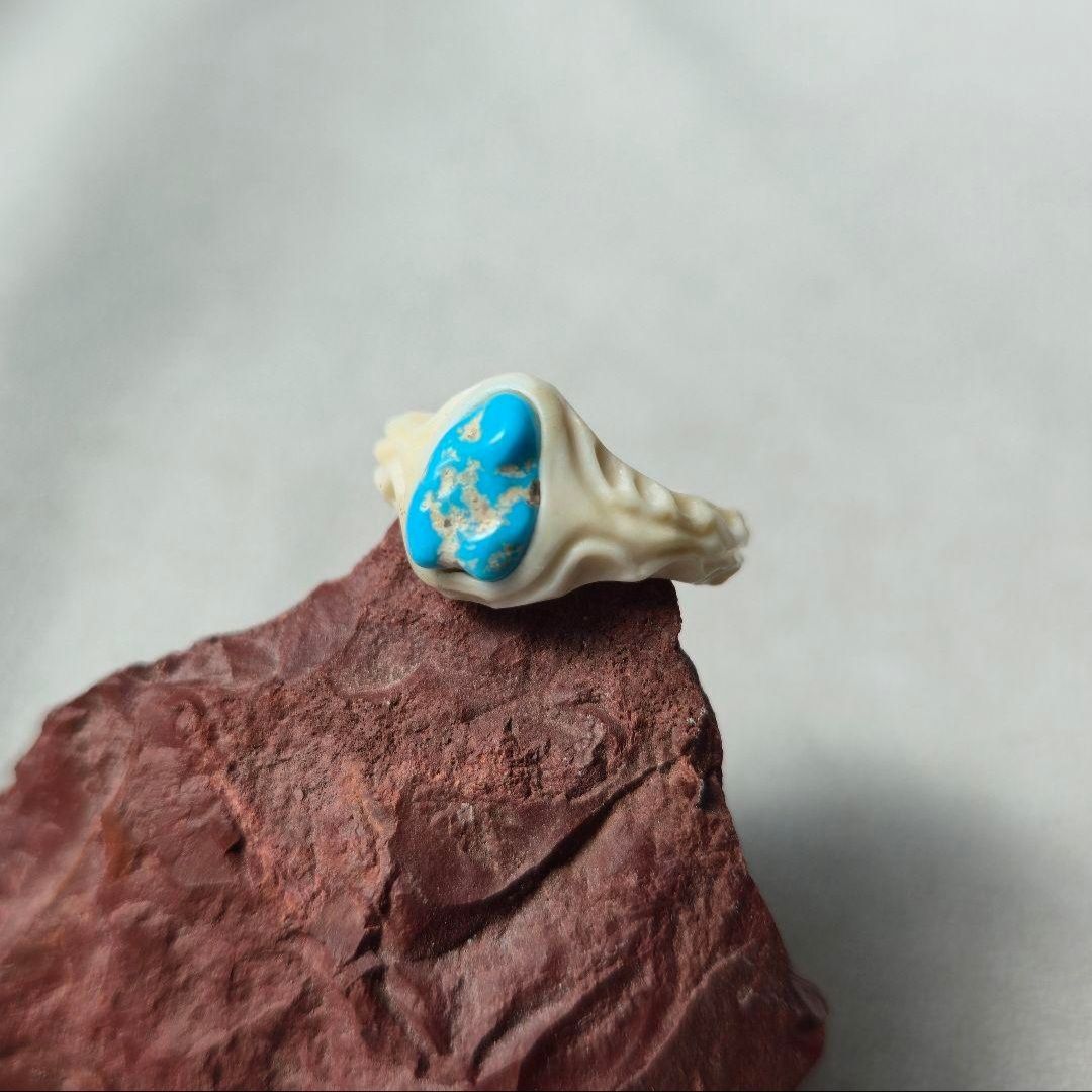 鹿の角 スリーピングビューティーターコイズのリング 約 14 5号