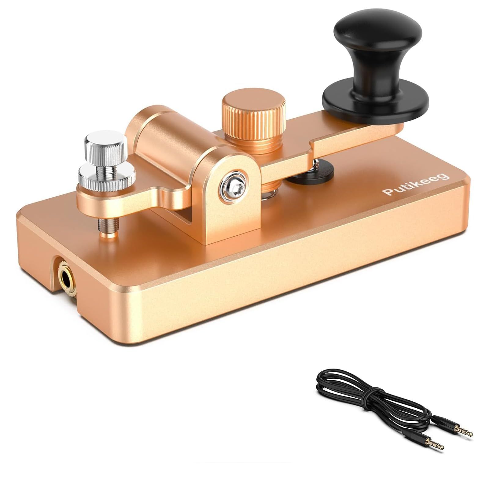 PUTIKEEG アマチュア無線 電鍵 パドル モールス信号 練習機 - 磁気フィードバックマニュアルアップライトエレクトリックキー キャンプまたはポタ ソタ ロタ および または小屋の上の磁気回路のリバウンドリバウンド