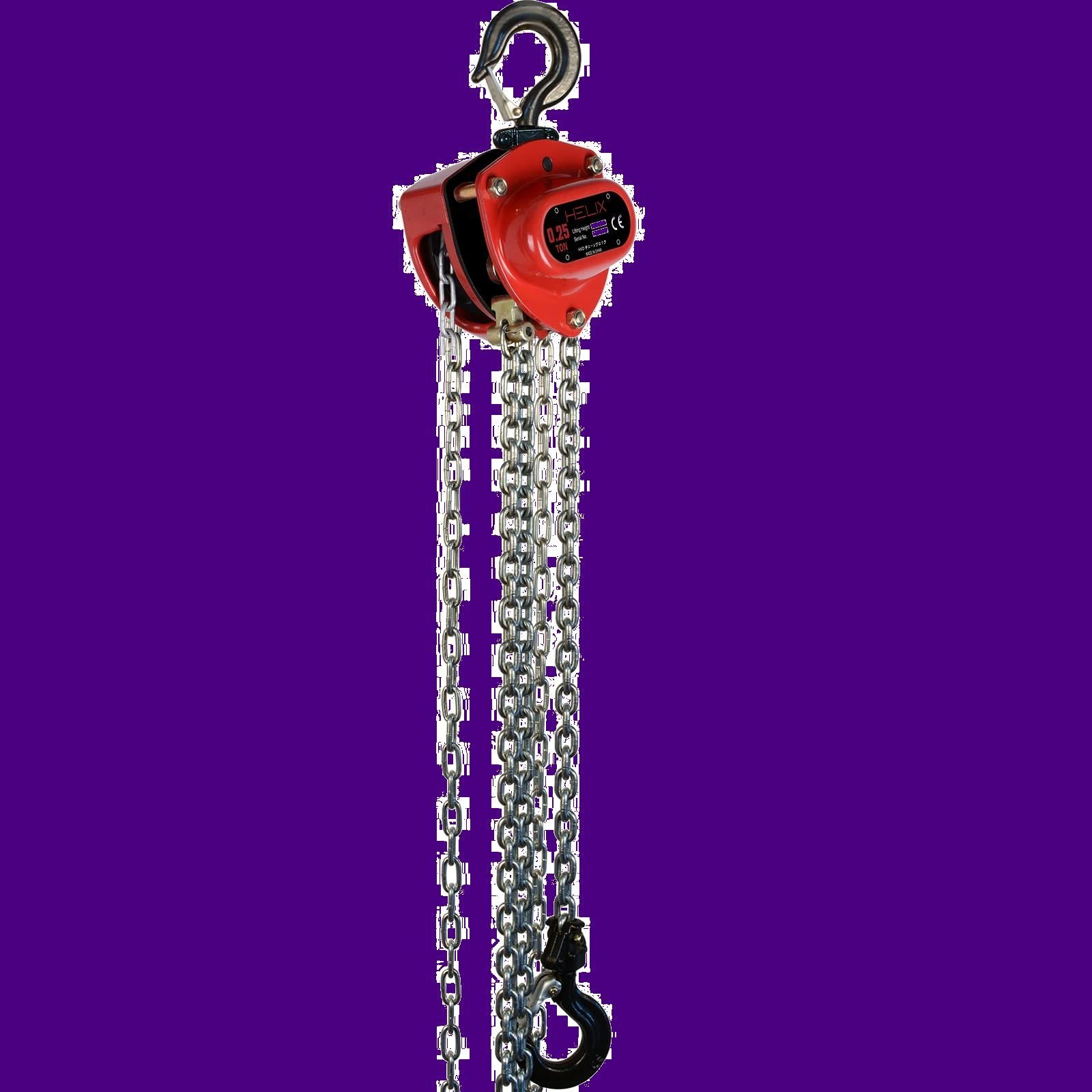 在庫 吊り上げ 手動 荷締機 250 kg レバーホイスト チェーンホイスト チェーンローラー 2.5 m 0.25 t HVD-025 チェーンブロック HELIX