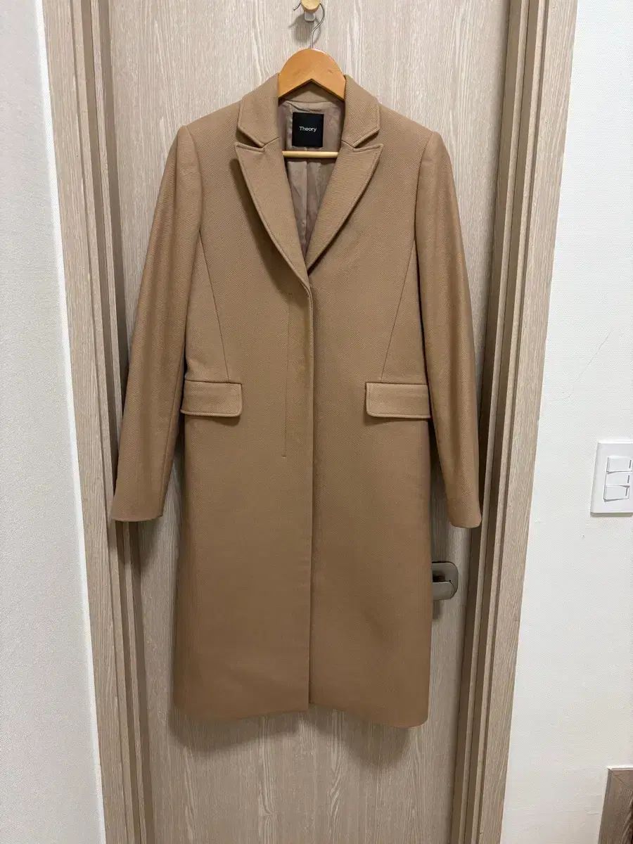 ミント級 セオリー レディース ウールカシミア ロングコート Pサイズ|肌色トーンベージュ