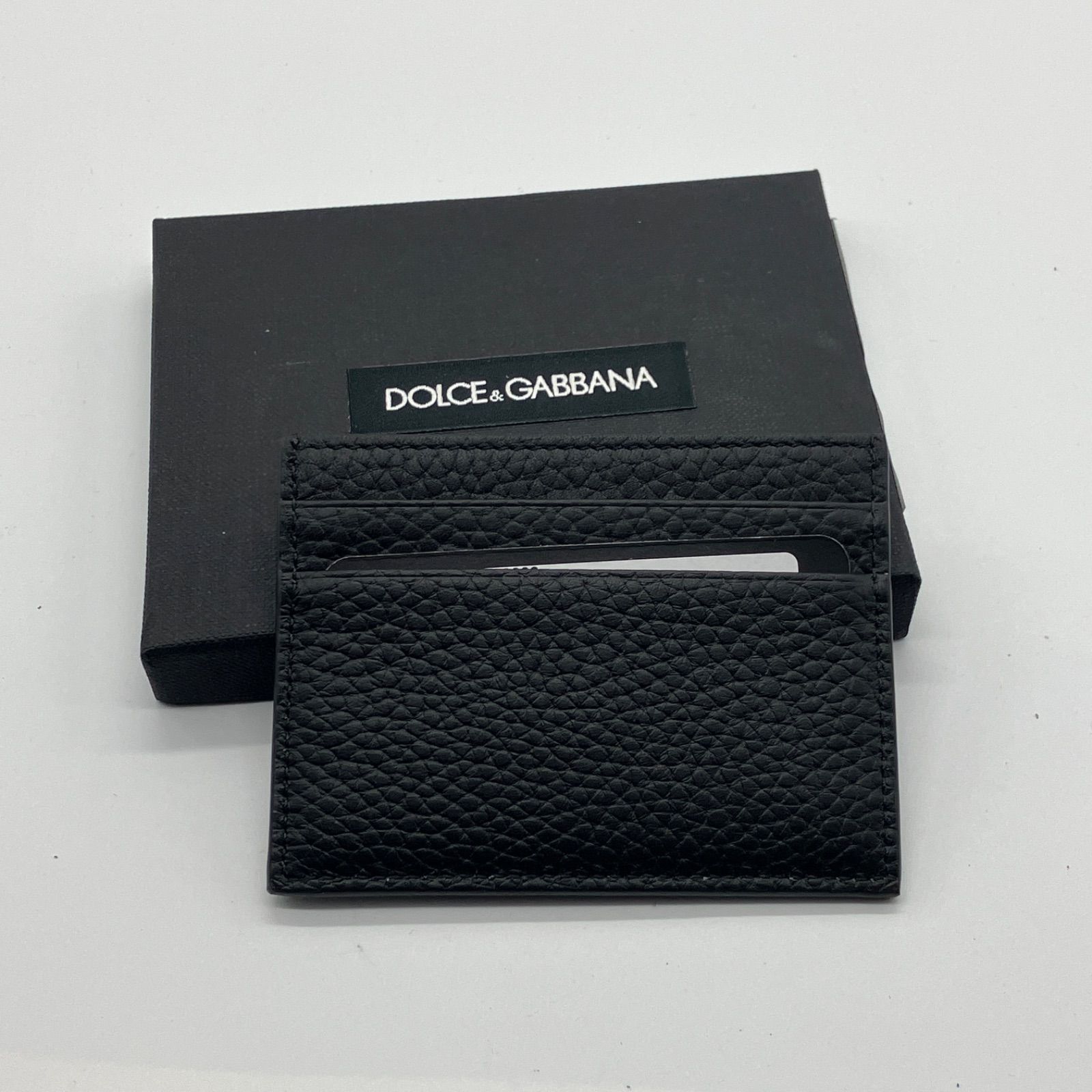 DOLCE GABBANA ドルチェ＆ガッバーナ DGロゴ グレイングレザー カードケース ブラック