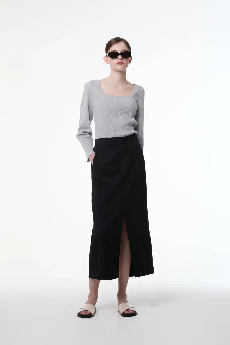 アッテヴァネッサ ブリューノ 24 スリット ロング スカート 67-94