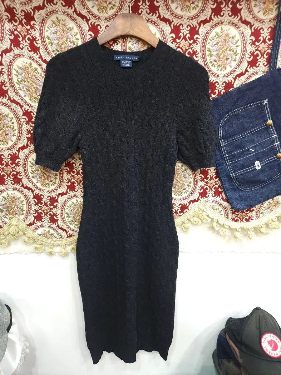 ポロラルフローレン 00 s カシミア ウール ケーブル編み 半袖 ONE PIECE