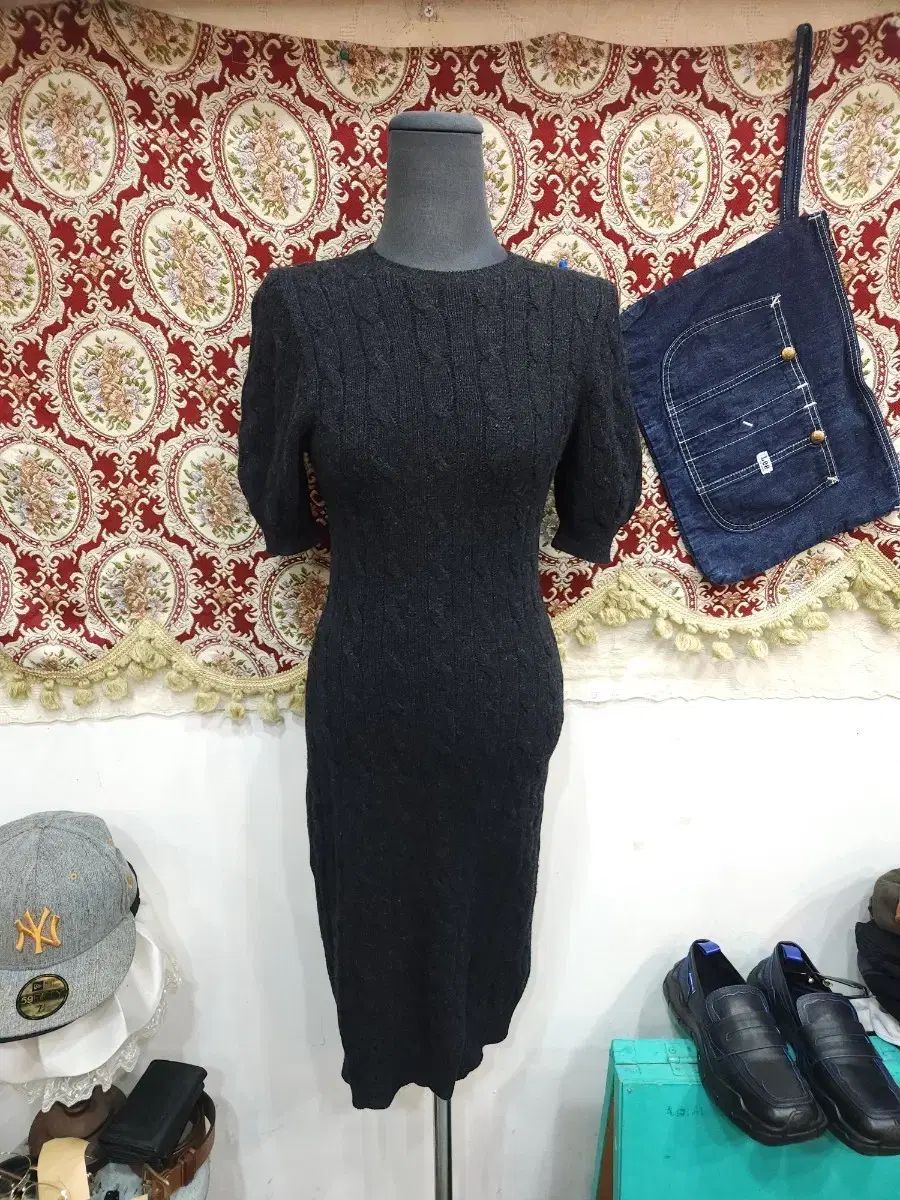 ポロラルフローレン 00 s カシミア ウール ケーブル編み 半袖 ONE PIECE