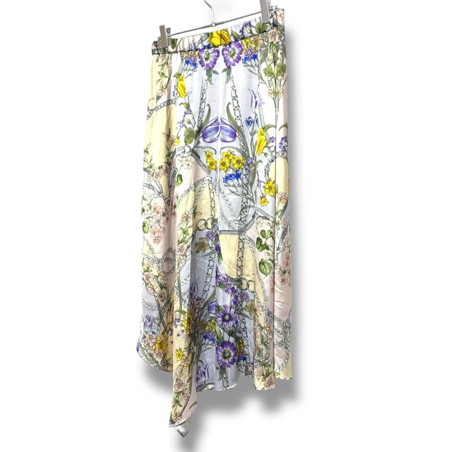 GRACE グレースコンチネンタル マルチ 花柄 スカーフ柄 ロング スカート ポリエステル 38 Mサイズ相当 上質素材 レディース エレガント 01201 21045-00 001232 H