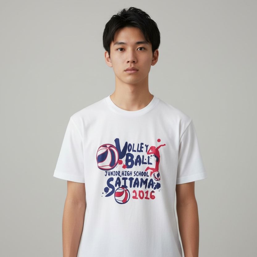 値下げ品・新品】バレーボールTシャツ ホワイト 2016年度モデル埼玉県