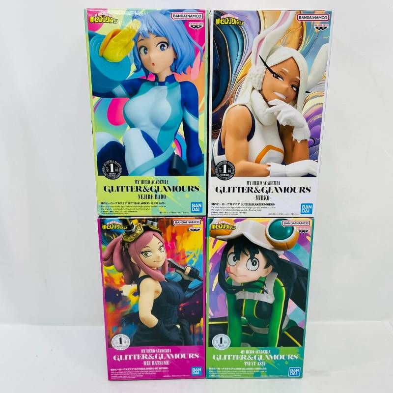 未開封 ヒロアカ GLITTER ＆ GLAMOURS 購入 プライズ フィギュア 4体 【※新品、未開封】僕のヒーローアカデミア 波動ねじれ ミルコ トガヒミコ 非売品