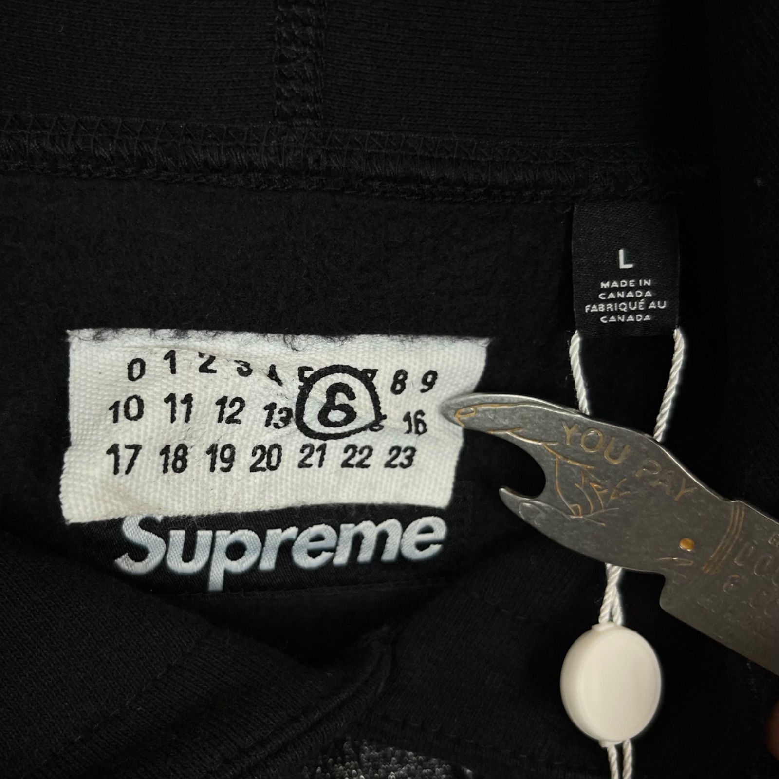 Supreme × MM6 Maison Margiela Foil Box Logo Hooded Sweatshirt 