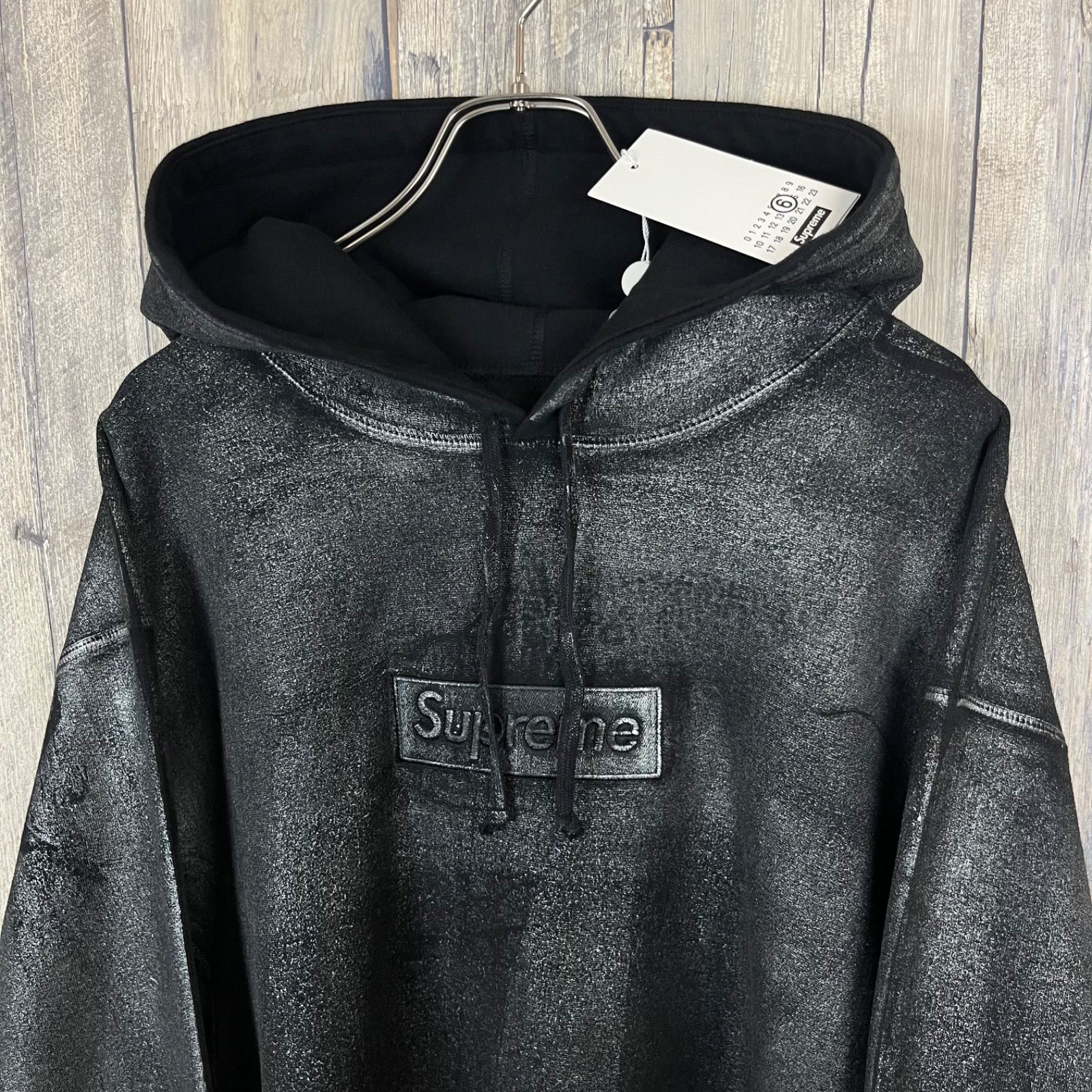 Supreme × MM6 Maison Margiela Foil Box Logo Hooded Sweatshirt