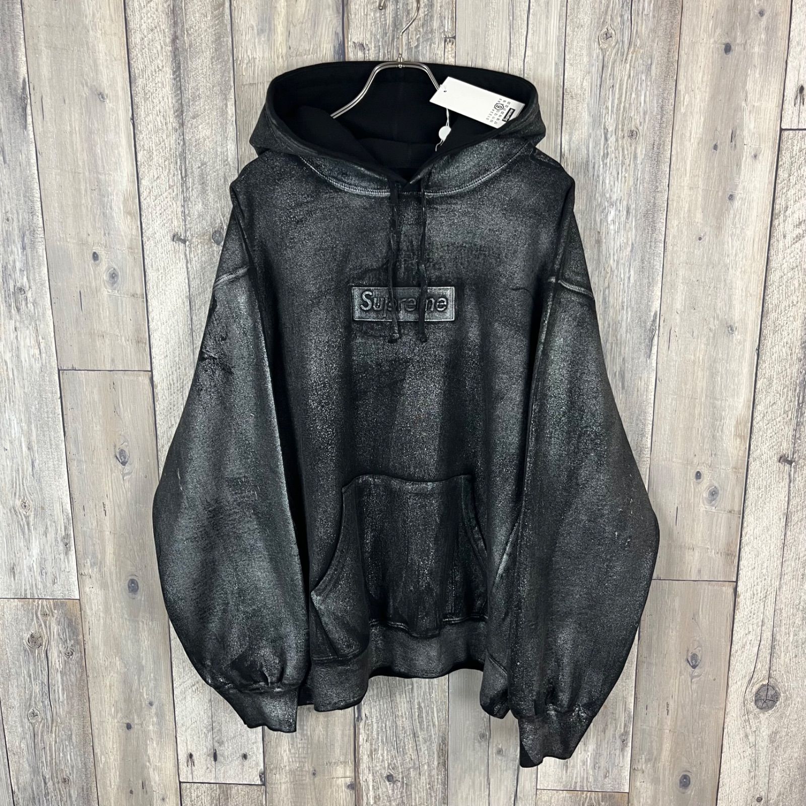 Supreme × MM6 Maison Margiela Foil Box Logo Hooded Sweatshirt