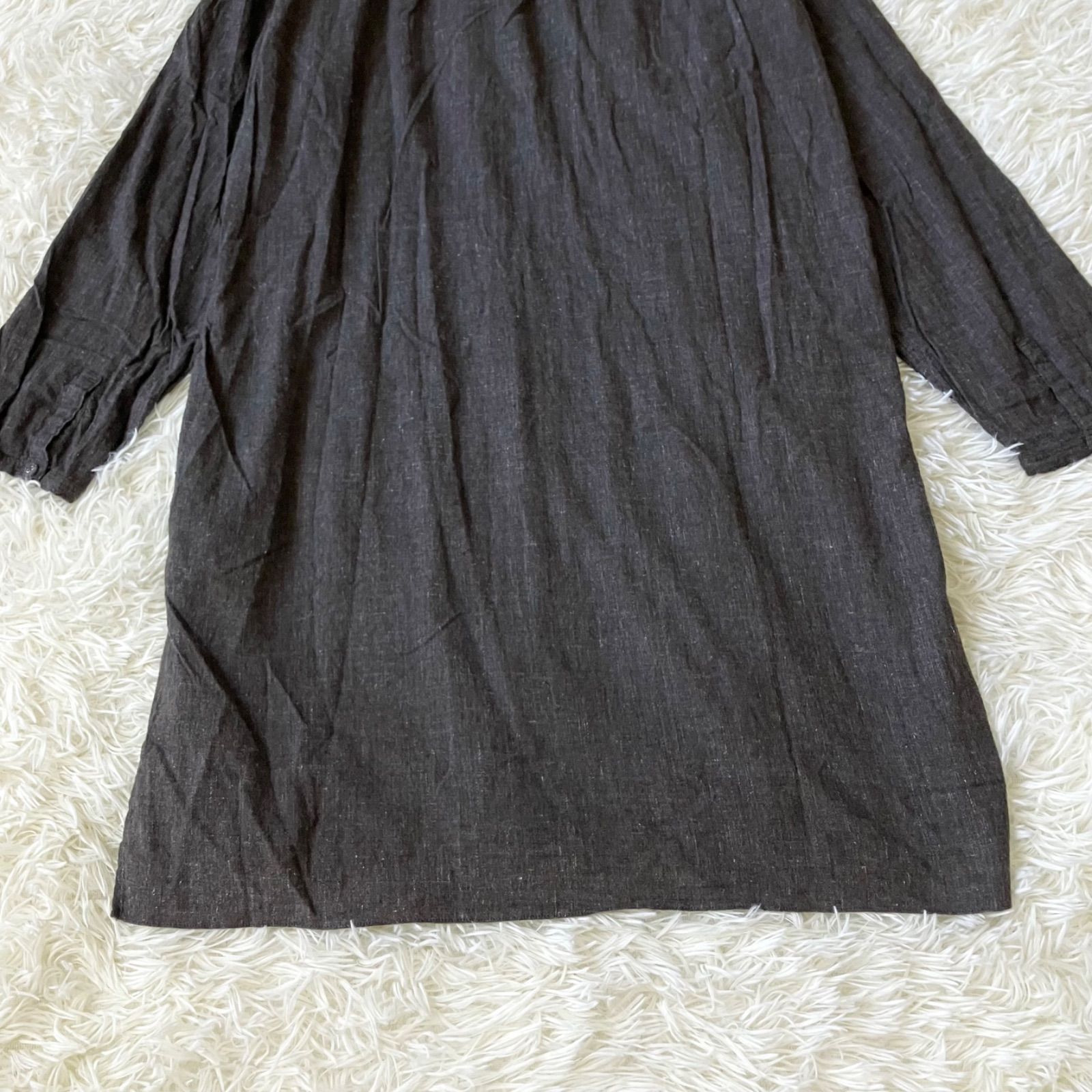 レースのピンタックシャツドレス