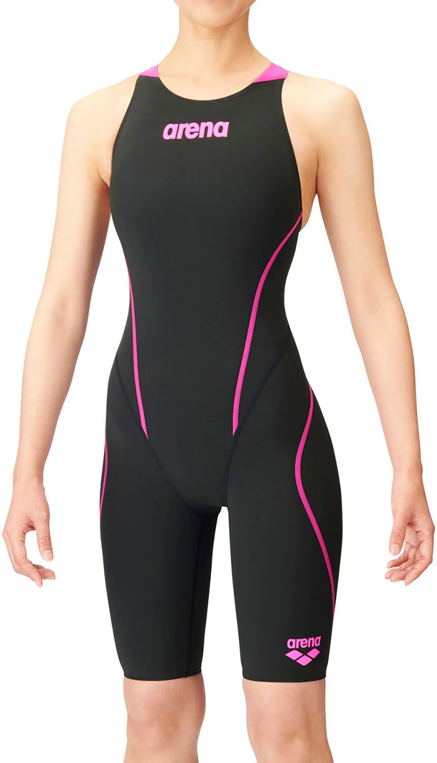 アリーナ arena スイミング レディース 競泳用水着 ハーフスパッツ オープンバック クロスバック 女性 大人 水泳 スイム 試合 レース プール トレーニング 練習 WA FINA 承認 BKPK ブラック ピ