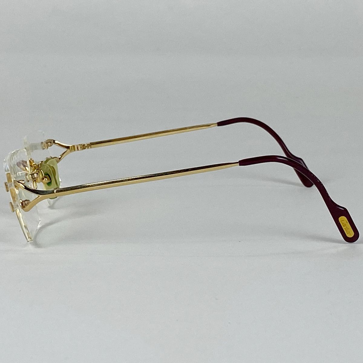 カルティエ CARTIER ロゴ メガネ アイウェア 眼鏡 メタル ゴールド レディース