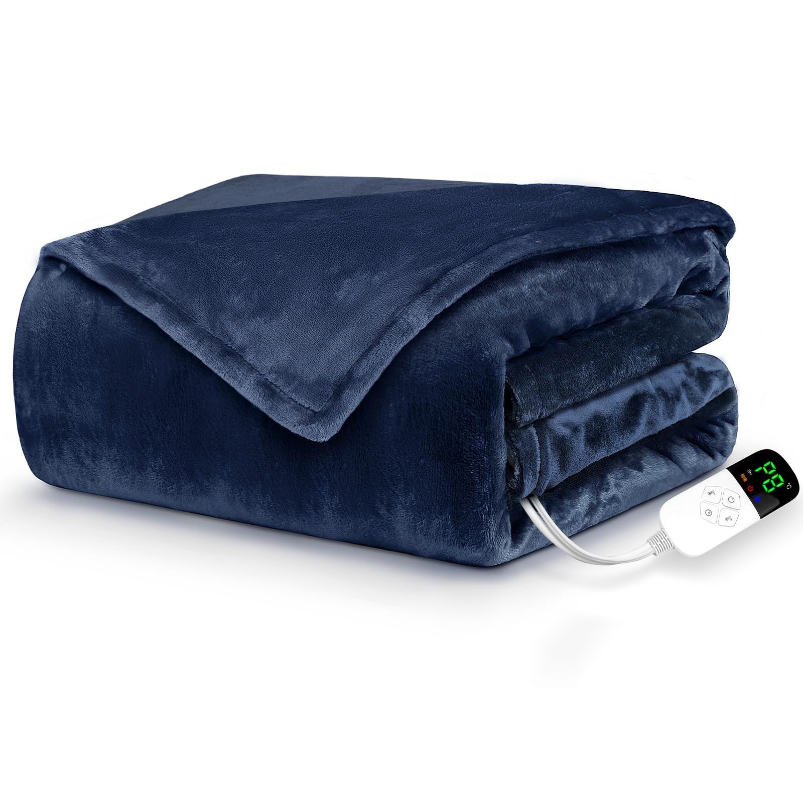 電気毛布 掛け敷き兼用 洗える188 x 130 cm 自動恒温運転で賢く節電 両面フランネル8段階温度調節 2 4 8 12 H切タイマー 厚手 電気ブランケット 90 W 速暖 省エネ ダニ退治 h自動オフ ふわふわ 柔らか 肩掛け 膝掛け 抗菌防臭 防寒対策