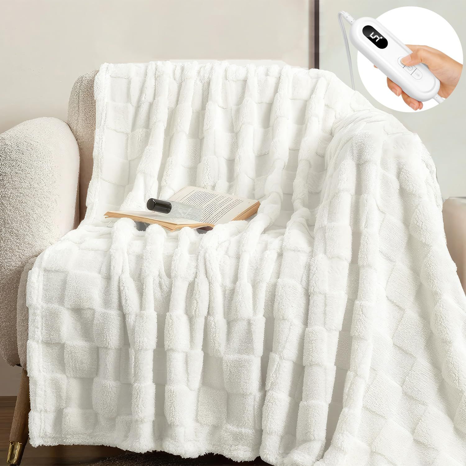 Heshare電気毛布 掛け敷き兼用 洗える 188 130 cm 大型 9段階温調 9時間タイマー 自動オフ 省エネ 足元まで温かい 水綿素材 ひざ掛け 敷き毛布 兼用 寝室 リビング 事務所 車中用 寒さ対策 プレゼント ギフトに PSE認証済 安心