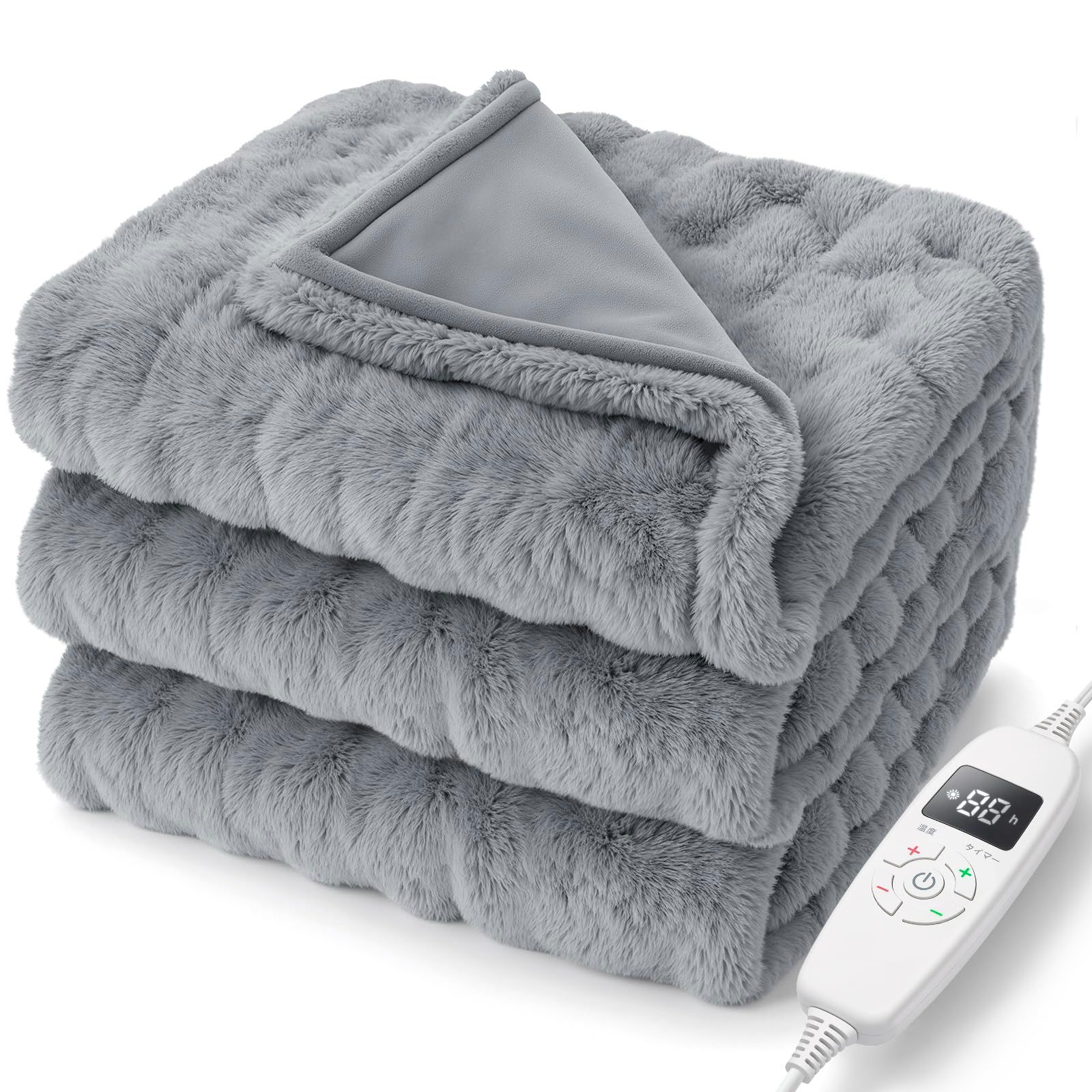 HAGOOGI 電気毛布 敷き 掛け兼用 節電 190 130 cm 10段階温度調整 8 Hタイマー付き 電気毛布洗える 速暖 恒温加熱 頭寒足熱 ダニ退治 電気敷毛布 電気ブランケット 防寒対策 肩掛け 膝掛け 厚手生地 ふわふわ 両面使え 暖房器具 エ